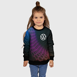 Свитшот детский Volkswagen neon hexagon, цвет: 3D-черный — фото 2