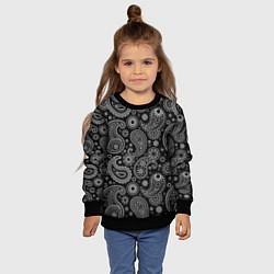 Свитшот детский Пейсли на черном, цвет: 3D-черный — фото 2