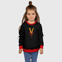 Свитшот детский Valentinos logo Cyberpunk, цвет: 3D-красный — фото 2