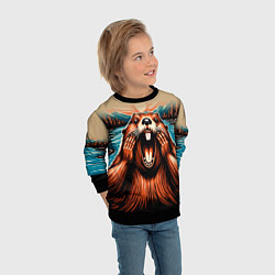 Свитшот детский Крик бобра, цвет: 3D-черный — фото 2