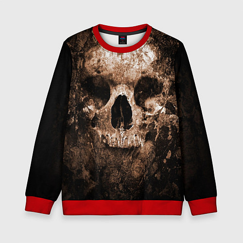 Детский свитшот Wood skull / 3D-Красный – фото 1