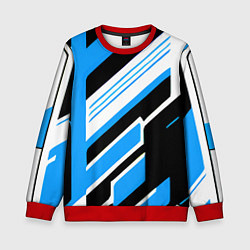Детский свитшот Бело-синие полосы на чёрном фоне