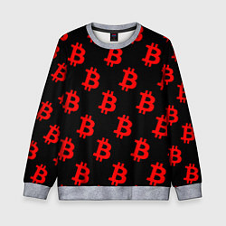 Свитшот детский Bitcoin red logo money, цвет: 3D-меланж