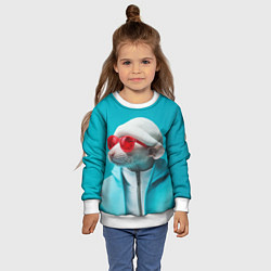 Свитшот детский Крыса в шапке, цвет: 3D-белый — фото 2