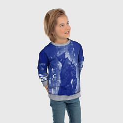 Свитшот детский Боевой андроид в синих тонах, цвет: 3D-меланж — фото 2
