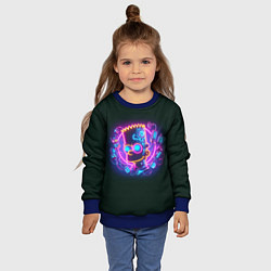 Свитшот детский Neon Bart Simpson - cyberpunk fantasy, цвет: 3D-синий — фото 2