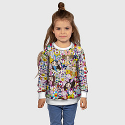 Свитшот детский Right now NewJeans and Takashi Murakami, цвет: 3D-белый — фото 2