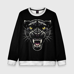 Свитшот детский Оскал пантеры - нейросеть, цвет: 3D-белый
