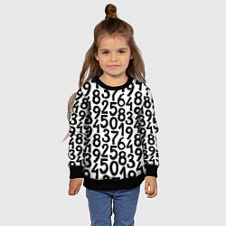 Свитшот детский Гранжевые числа, цвет: 3D-черный — фото 2