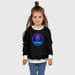 Свитшот детский Saab logo neon, цвет: 3D-белый — фото 2