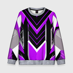 Детский свитшот Фиолетово-серые полосы на чёрном фоне