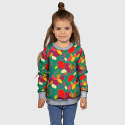 Свитшот детский Ягодно-цветочная абстракция, цвет: 3D-меланж — фото 2