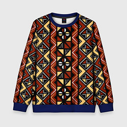 Свитшот детский Африканский мавританский орнамент, цвет: 3D-синий