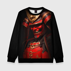 Свитшот детский Демон самурай Они - красный, цвет: 3D-черный