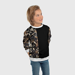 Свитшот детский System of a down на фоне масок черепов животных, цвет: 3D-белый — фото 2