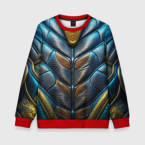 Детский свитшот Объемная синяя текстурная кожа / 3D-Красный – фото 1