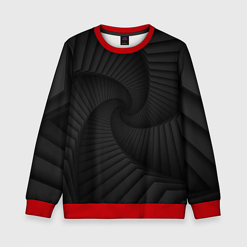 Детский свитшот Геометрическая темная иллюзия / 3D-Красный – фото 1