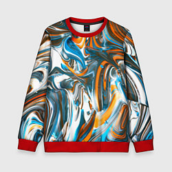 Свитшот детский Иллюзия смешанных абстрактных красок, цвет: 3D-красный