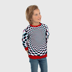 Свитшот детский Оптическая иллюзия с погружением, цвет: 3D-красный — фото 2