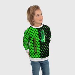 Свитшот детский Minecraft creeper pattern, цвет: 3D-белый — фото 2