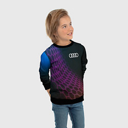 Свитшот детский Audi neon hexagon, цвет: 3D-черный — фото 2