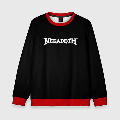 Детский свитшот Megadeth logo white / 3D-Красный – фото 1