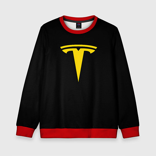 Детский свитшот Tesla yellow / 3D-Красный – фото 1