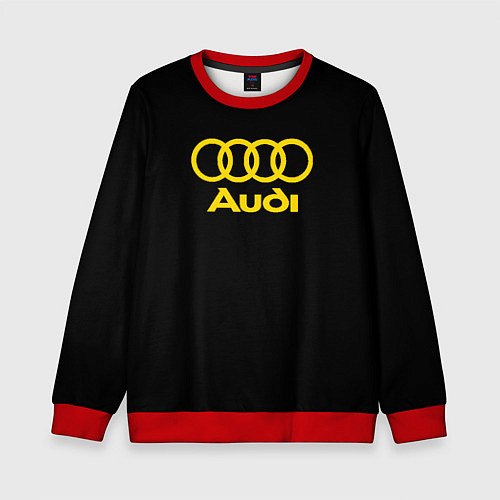 Детский свитшот Audi logo yellow / 3D-Красный – фото 1