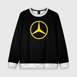 Свитшот детский Mercedes logo yello, цвет: 3D-белый