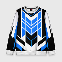 Свитшот детский Blue and black stripes on a white background, цвет: 3D-белый