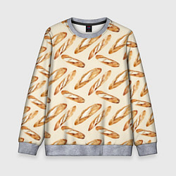 Свитшот детский The baguette pattern, цвет: 3D-меланж