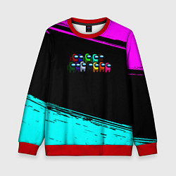 Свитшот детский Among us neon colors, цвет: 3D-красный