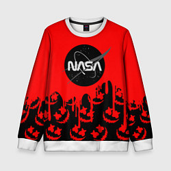 Свитшот детский Marshmello x Nasa red, цвет: 3D-белый