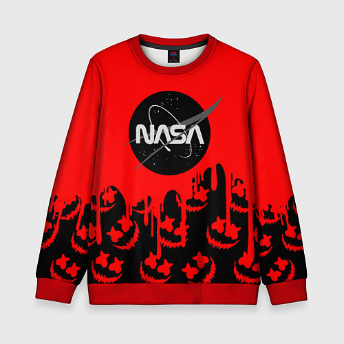 Детский свитшот Marshmello x Nasa red / 3D-Красный – фото 1