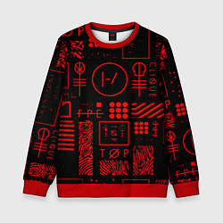 Свитшот детский Twenty one pilots pattern rock, цвет: 3D-красный