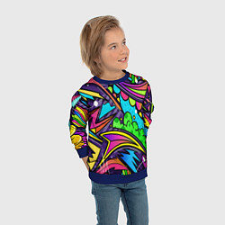 Свитшот детский Яркое граффити, цвет: 3D-синий — фото 2