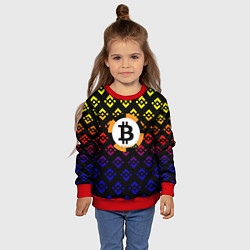 Свитшот детский Bitcoin binance, цвет: 3D-красный — фото 2