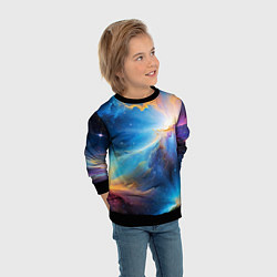 Свитшот детский Космический пейзаж - галактики, цвет: 3D-черный — фото 2