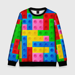 Свитшот детский Блоки цветового конструктора, цвет: 3D-черный