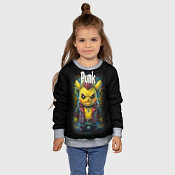 Свитшот детский Пикачу покемон настоящий панк, цвет: 3D-меланж — фото 2