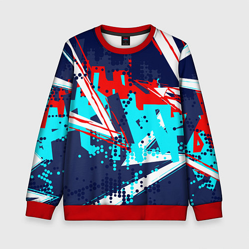 Детский свитшот Яркий абстрактный узор для спорта / 3D-Красный – фото 1