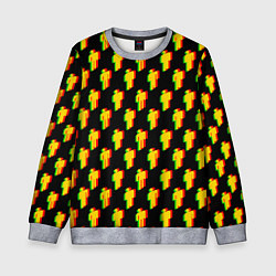 Свитшот детский Billie Eilish glitch pattern, цвет: 3D-меланж