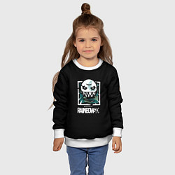 Свитшот детский Rainbow six шутер гейм лого, цвет: 3D-белый — фото 2