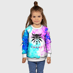 Свитшот детский Ведьмак неоновый дым, цвет: 3D-белый — фото 2