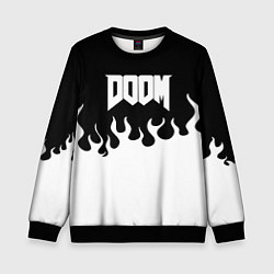 Свитшот детский Doom fire white, цвет: 3D-черный