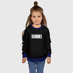 Свитшот детский Ramones white logo, цвет: 3D-синий — фото 2