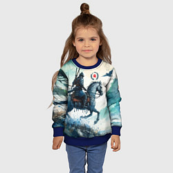 Свитшот детский Японский конный самурай - призрак Цусимы, цвет: 3D-синий — фото 2