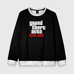Свитшот детский GTA online logo, цвет: 3D-белый