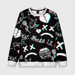Свитшот детский Lil Peep logo glitch, цвет: 3D-белый