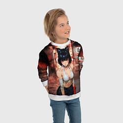 Свитшот детский Бойцовская девушка-кошка, цвет: 3D-белый — фото 2